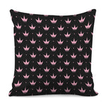 Pink Crown Pattern Print Pillow Cover