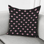 Pink Crown Pattern Print Pillow Cover