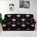 Pink Crown Pattern Print Sofa Cover