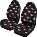 Pink Crown Pattern Print Universal Fit Car Seat Covers