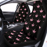 Pink Crown Pattern Print Universal Fit Car Seat Covers