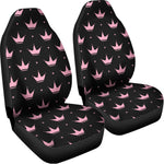 Pink Crown Pattern Print Universal Fit Car Seat Covers