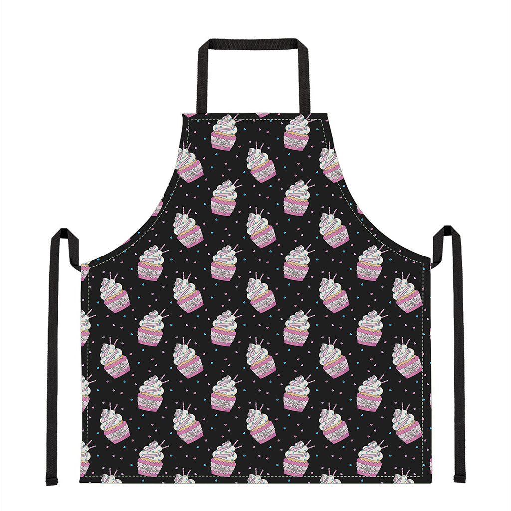 Pink Cupcake Pattern Print Apron
