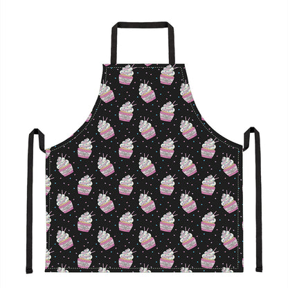 Pink Cupcake Pattern Print Apron