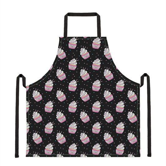 Pink Cupcake Pattern Print Apron