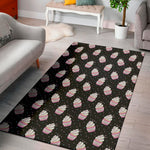 Pink Cupcake Pattern Print Area Rug