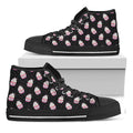 Pink Cupcake Pattern Print Black High Top Sneakers