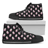 Pink Cupcake Pattern Print Black High Top Shoes