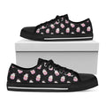 Pink Cupcake Pattern Print Black Low Top Sneakers