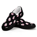 Pink Cupcake Pattern Print Black Slip On Sneakers