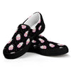 Pink Cupcake Pattern Print Black Slip On Shoes