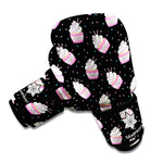 Pink Cupcake Pattern Print Boxing Gloves