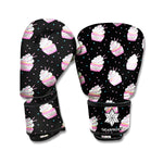 Pink Cupcake Pattern Print Boxing Gloves