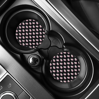 Pink Cupcake Pattern Print Car Coasters