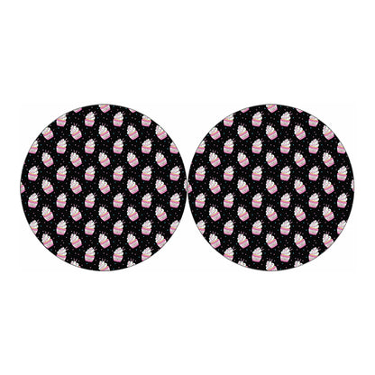 Pink Cupcake Pattern Print Car Coasters
