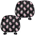 Pink Cupcake Pattern Print Car Headrest Covers