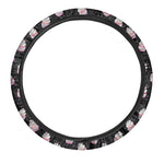 Pink Cupcake Pattern Print Car Steering Wheel Cover