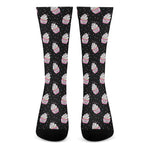 Pink Cupcake Pattern Print Crew Socks