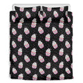 Pink Cupcake Pattern Print Duvet Cover Bedding Set