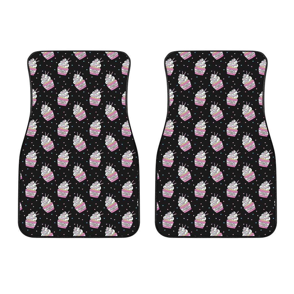 Pink Cupcake Pattern Print Front Car Floor Mats