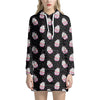 Pink Cupcake Pattern Print Hoodie Dress