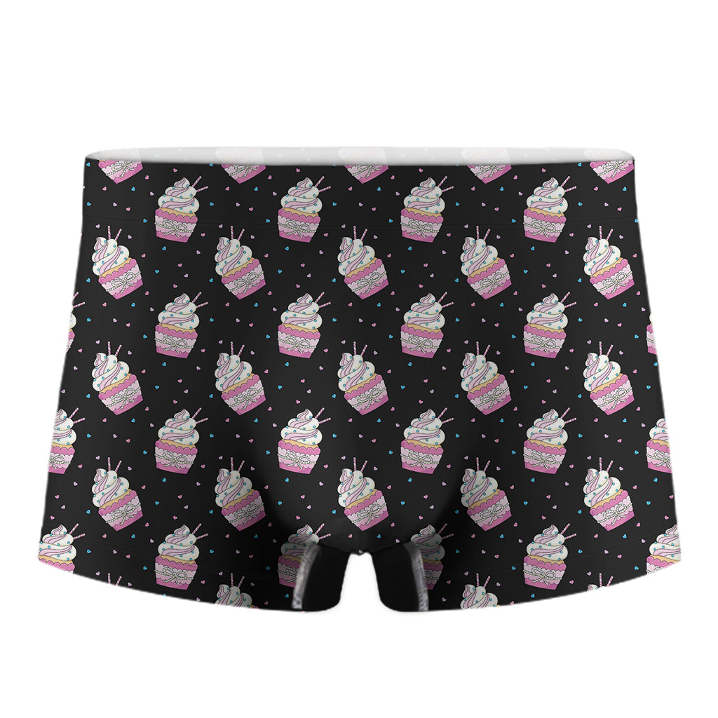 Pink Cupcake Pattern Print Men's Boxer Briefs