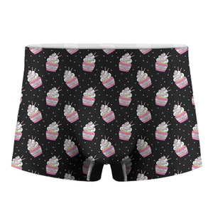 Pink Cupcake Pattern Print Men's Boxer Briefs