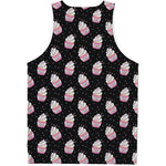 Pink Cupcake Pattern Print Men's Tank Top