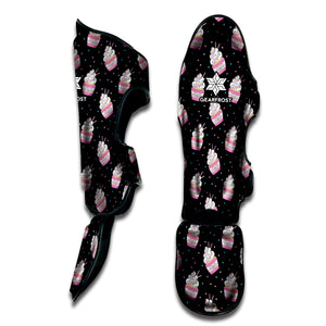 Pink Cupcake Pattern Print Muay Thai Shin Guard