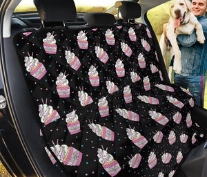 Pink Cupcake Pattern Print Pet Car Back Seat Cover