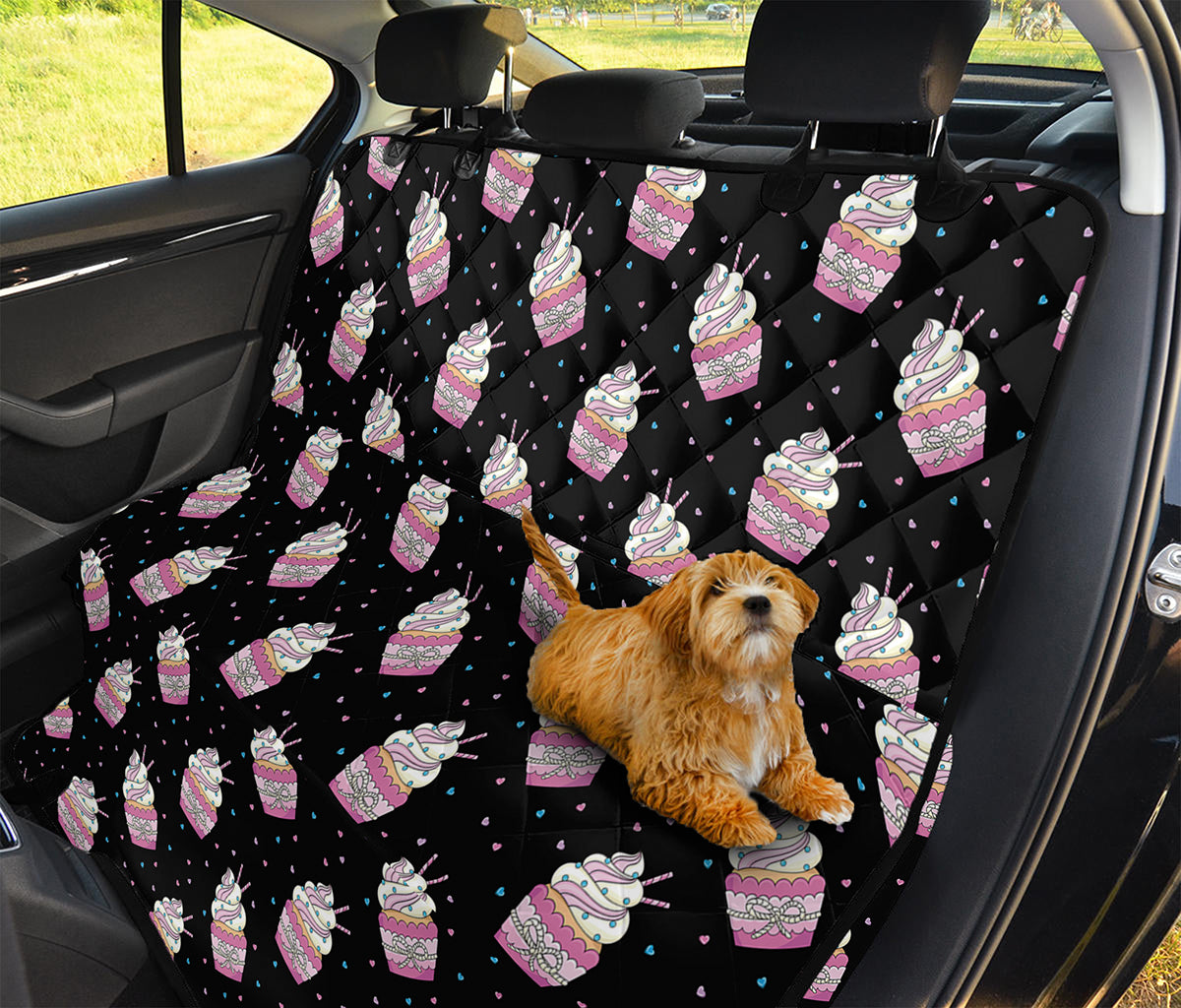 Pink Cupcake Pattern Print Pet Car Back Seat Cover