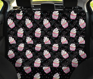 Pink Cupcake Pattern Print Pet Car Back Seat Cover