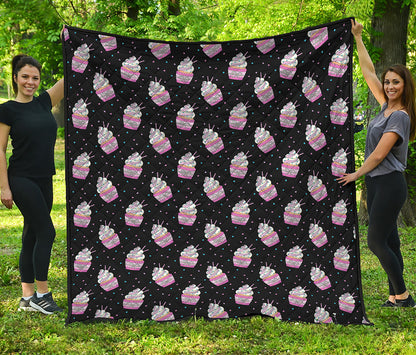 Pink Cupcake Pattern Print Quilt