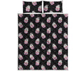Pink Cupcake Pattern Print Quilt Bed Set