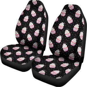 Pink Cupcake Pattern Print Universal Fit Car Seat Covers