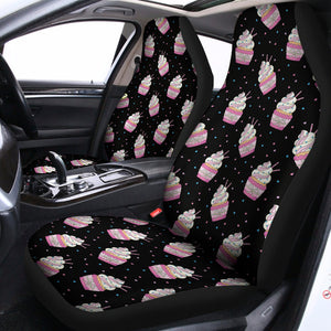 Pink Cupcake Pattern Print Universal Fit Car Seat Covers