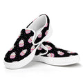 Pink Cupcake Pattern Print White Slip On Sneakers