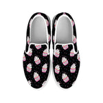 Pink Cupcake Pattern Print White Slip On Shoes