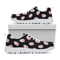 Pink Cupcake Pattern Print White Running Shoes