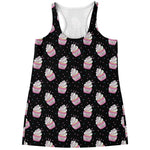 Pink Cupcake Pattern Print Women's Racerback Tank Top