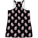 Pink Cupcake Pattern Print Women's Racerback Tank Top