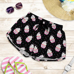Pink Cupcake Pattern Print Women's Shorts
