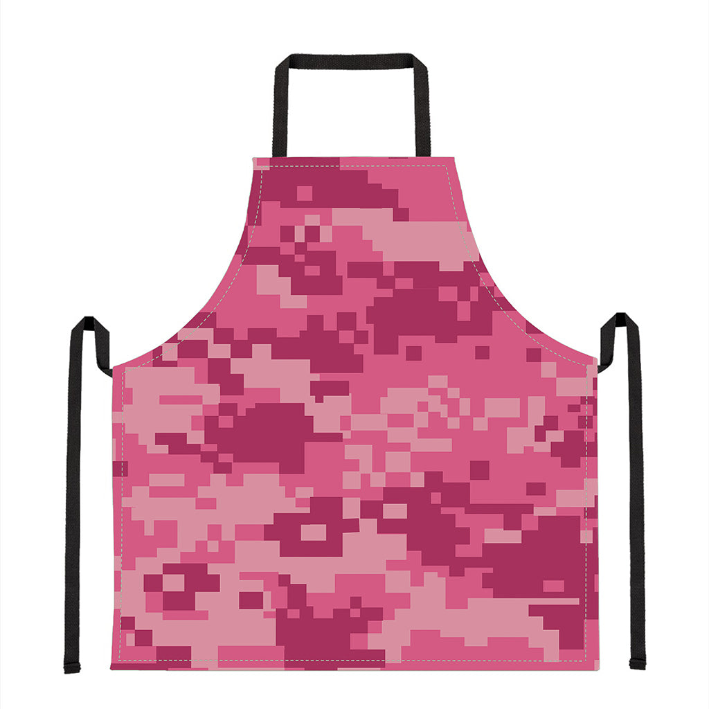 Pink Digital Camo Pattern Print Apron