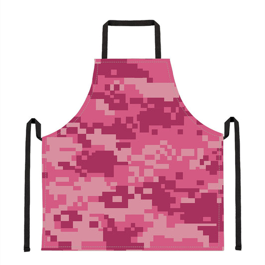 Pink Digital Camo Pattern Print Apron