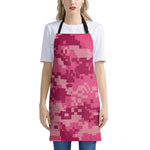 Pink Digital Camo Pattern Print Apron