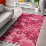 Pink Digital Camo Pattern Print Area Rug