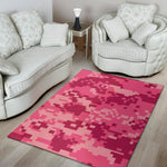 Pink Digital Camo Pattern Print Area Rug
