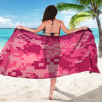 Pink Digital Camo Pattern Print Beach Sarong Wrap