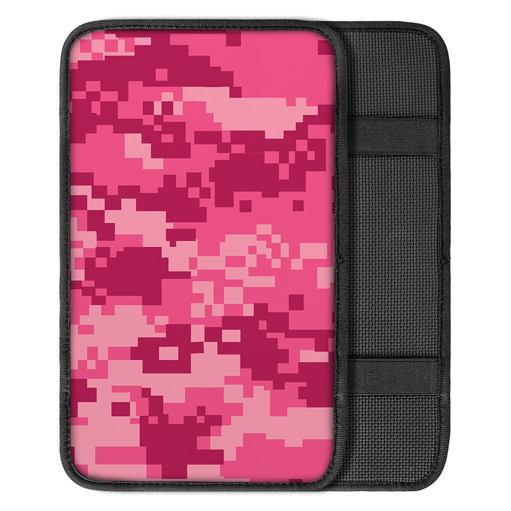 Pink Digital Camo Pattern Print Car Center Console Cover