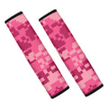 Pink Digital Camo Pattern Print Car Seat Belt Covers